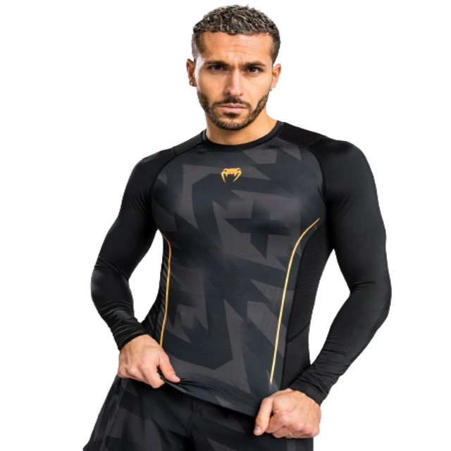 Venum Razor Rashguard Long Sleeves - Black/Gold