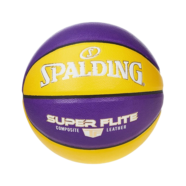 BALON BASQUETBOL SPALDING SUPERFLITE PURPLE/YELLOW PIEL...