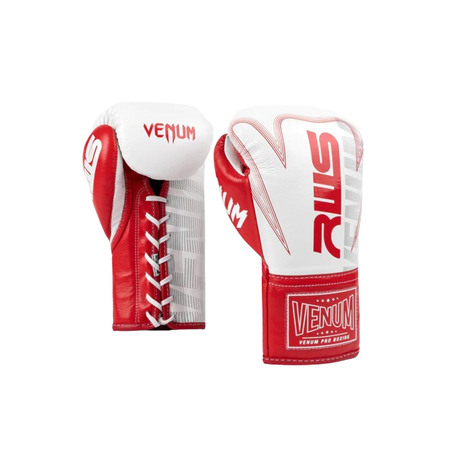 RWS x Venum Official Boxing Gloves with Laces - White