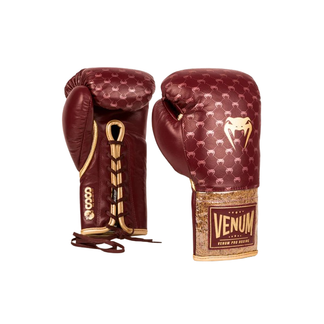 Venum Coco Monogram Pro Lace Up Boxing Gloves - Garnet ...