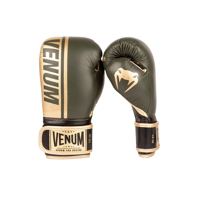 Venum Shield Pro Boxing Gloves Velcro - Khaki/Gold