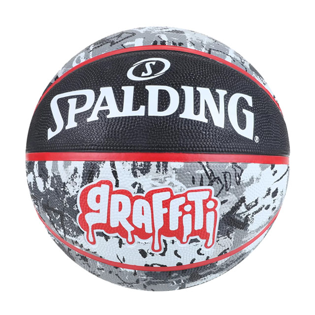 BALON BASQUETBOL SPALDING GRAFFITI ROJO/NEGRO N.7