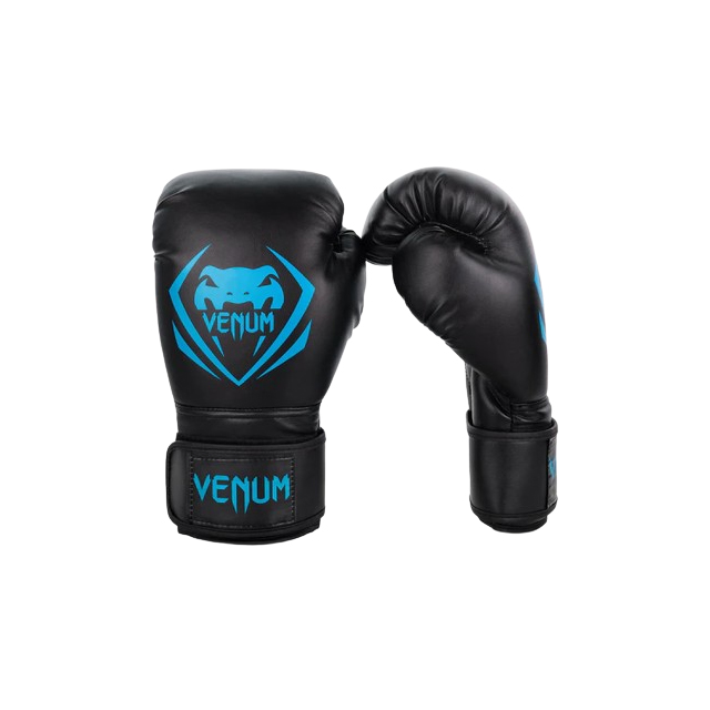 Venum Contender Boxing Gloves - Black/Cyan