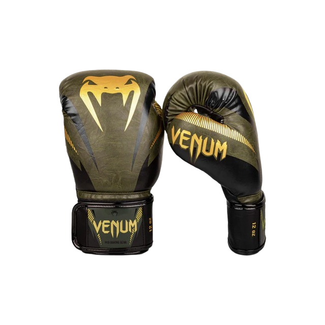 Venum Impact Boxing Gloves - Khaki/Gold