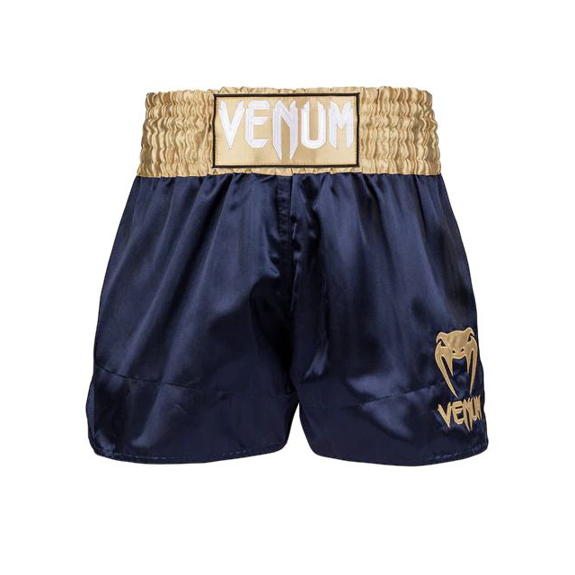 Venum Classic Muay Thai Shorts - Navy Blue/Gold