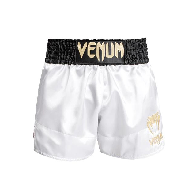 Venum Classic Muay Thai Short - White/Gold/Black