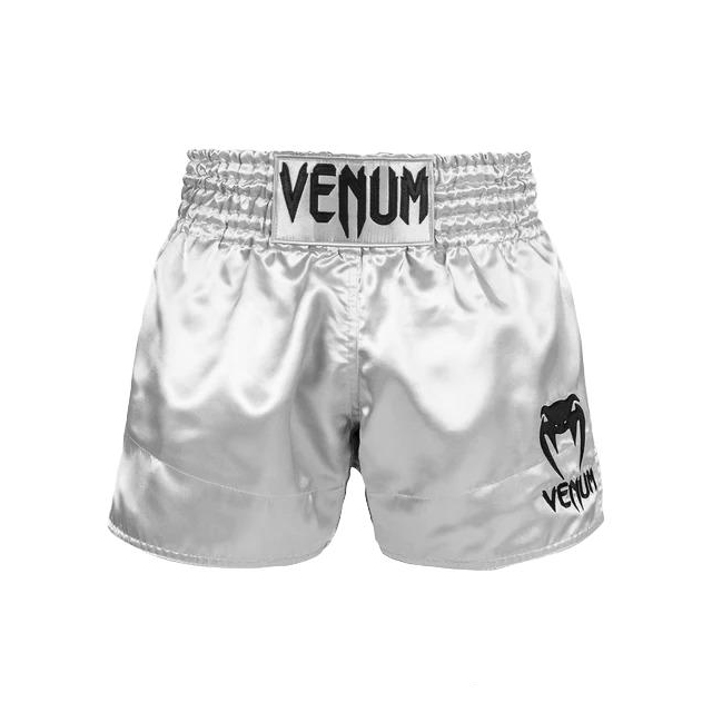 Venum Classic Muay Thai Shorts - Silver/Black