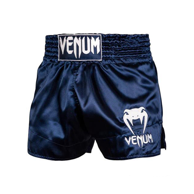 Venum Muay Thai Shorts Classic - Navy Blue/White