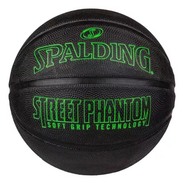 BALON BASQUETBOL SPALDING STREET PHANTOM BLACK/GREEN N....