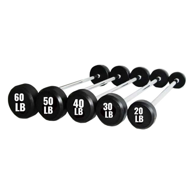 SET DE 5 BARRAS RECTAS DE PESO FIJO (20 - 60 LBS) BLACK